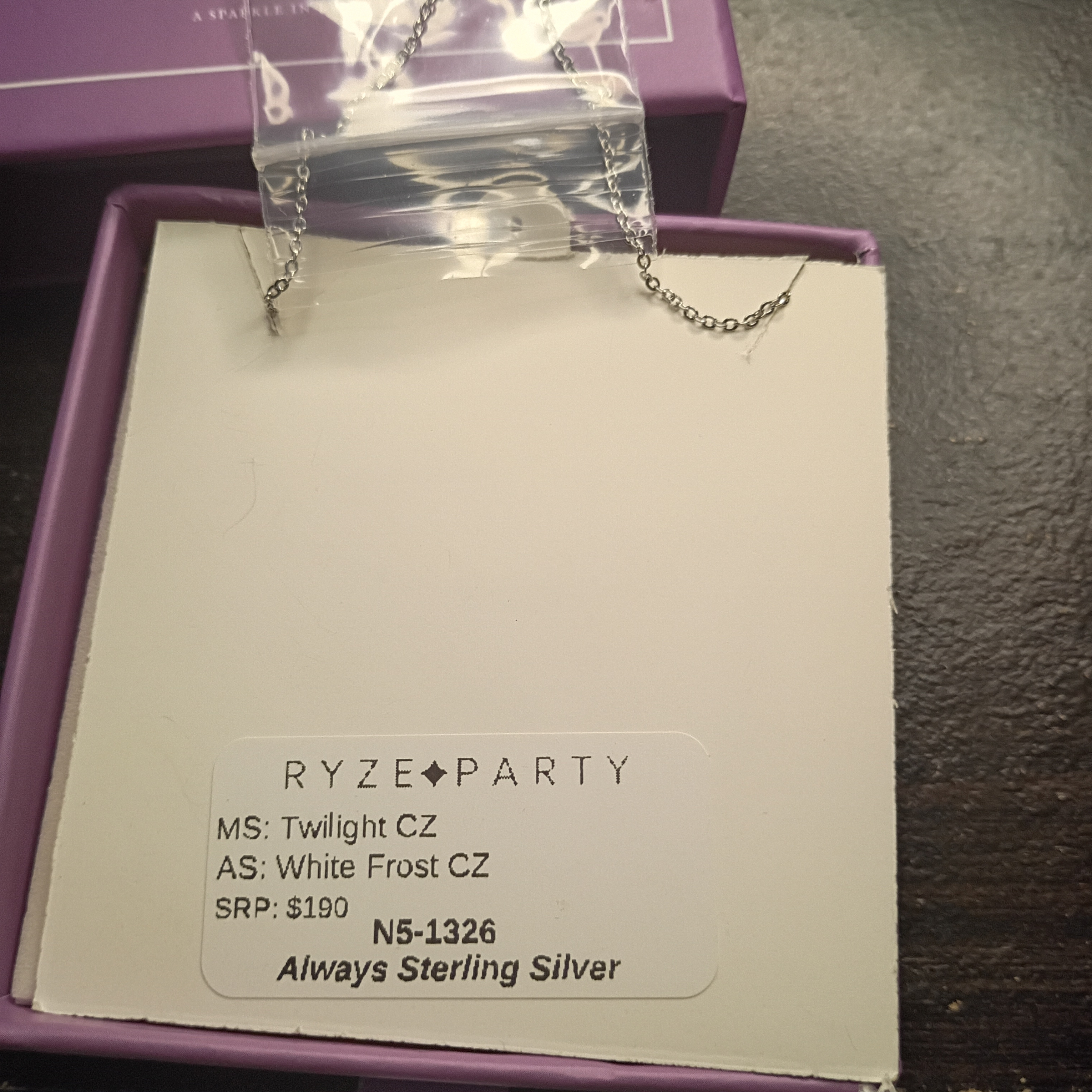 Sterling Silver Necklace With White Frost Cz 28$